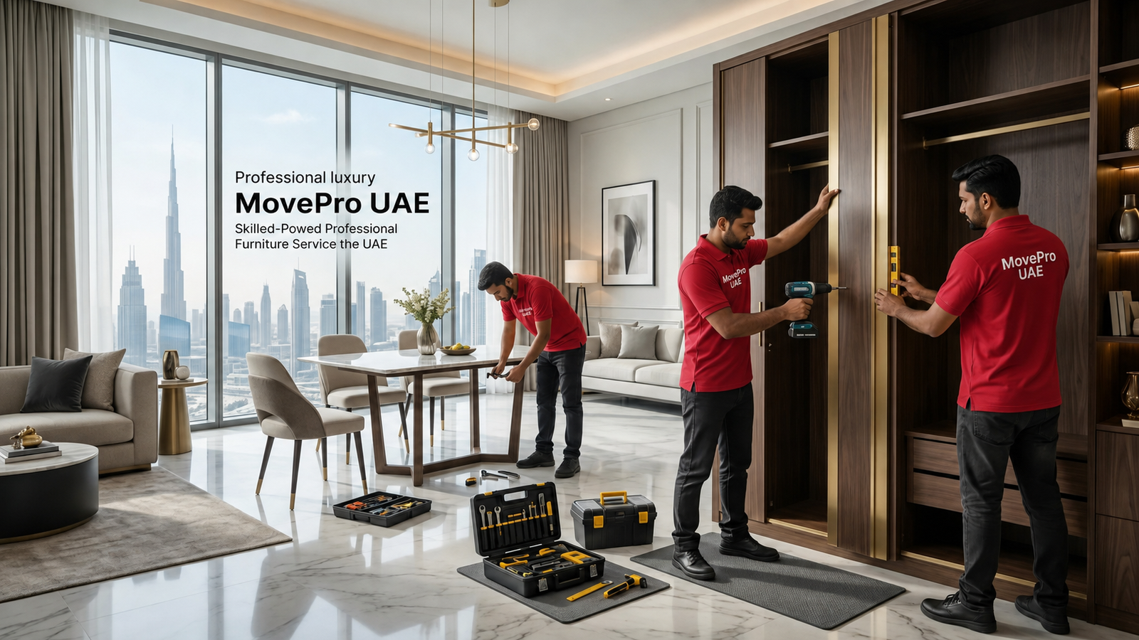 Professional furniture disassembly service by MovePro UAE