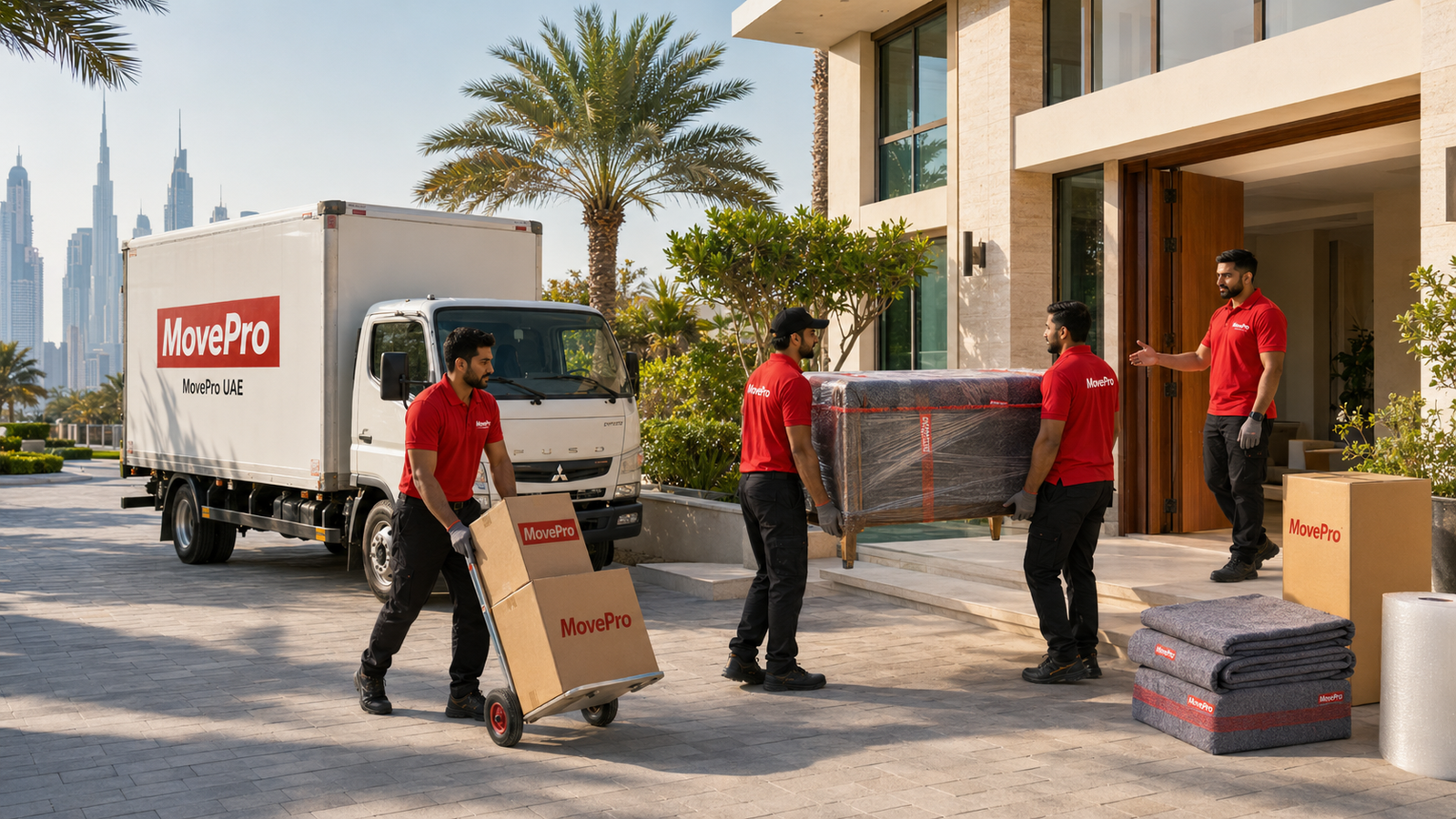 Furniture wrapped securely before transportation
