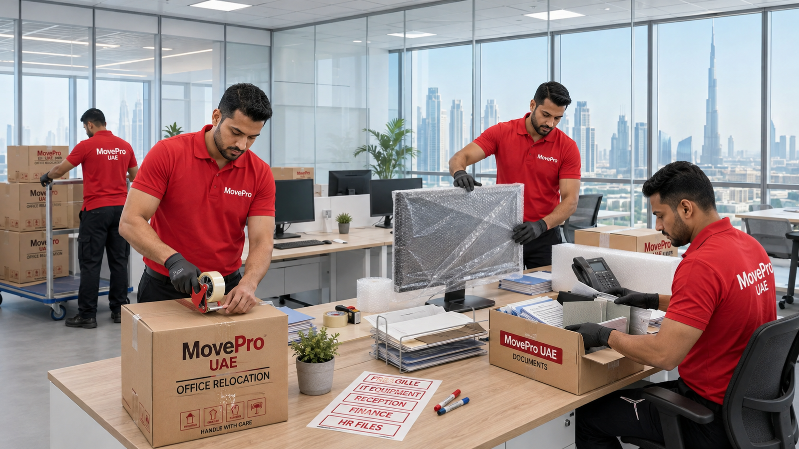 Office relocation and commercial furniture moving services in Ras Al Khaimah by MovePro UAE